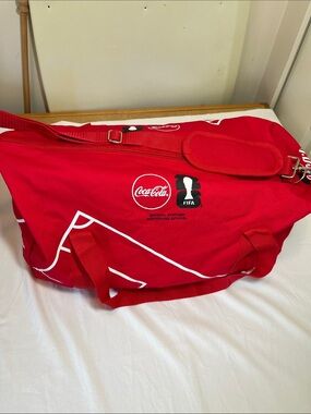Coca-Cola x FIFA Red and White Logo Sports Duffle